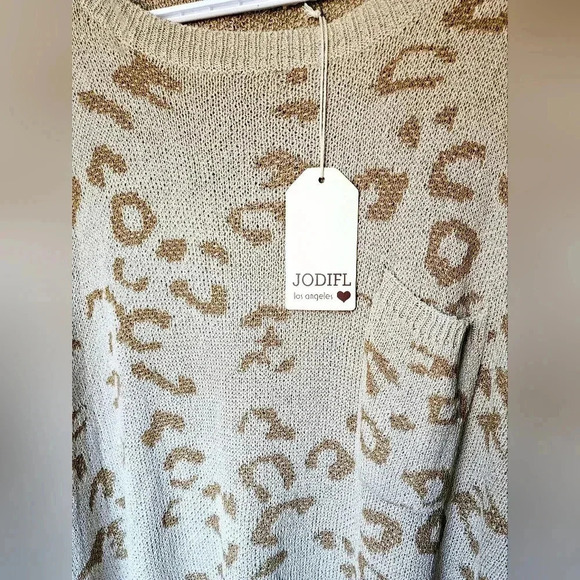 JODIFL Laganlook Sz M Boxy Oversized Folded 2/3Sleeve Knitted Sweater Nwt - Picture 9 of 9